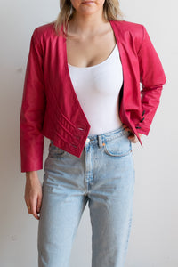 Neon Pink Leather Jacket