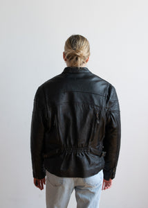 90's Black Leather Biker Jacket