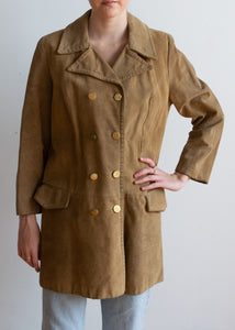 70's Tan Suede Double Breasted Coat