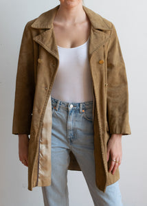 70's Tan Suede Double Breasted Coat