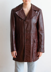 80's Burgundy Leather Blazer