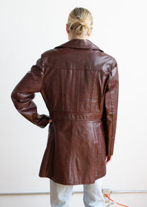 80's Burgundy Leather Blazer