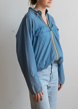 70's Blue K-Way Hooded Packable Rain Jacket