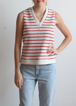 70's Red and White Striped Sweater Vest