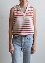 70's Red and White Striped Sweater Vest