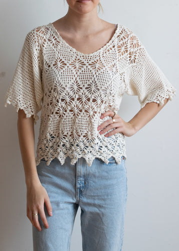 Vintage Ivory Crochet Top