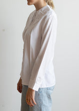 80's White Lace Collared Blouse
