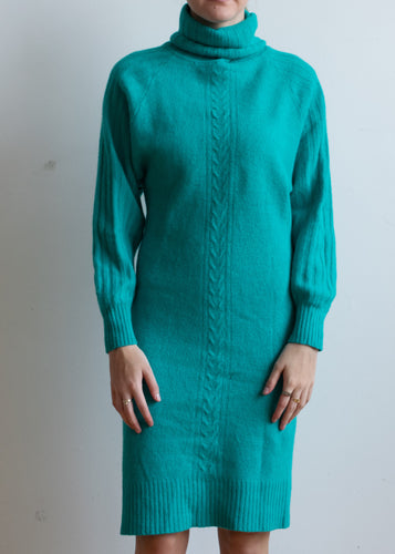 80's Turquoise Sweater Dress
