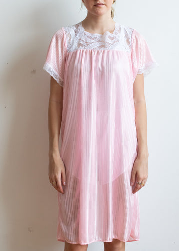 70's Semi Sheer Pink Nightgown