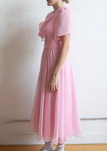60's Pink Chiffon Dress
