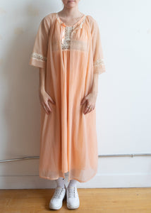 70's Pink Nightgown and Robe Set