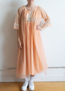 70's Pink Nightgown and Robe Set