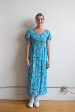 90's Blue Floral Short Sleeve Dress