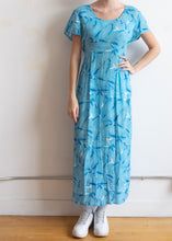 90's Blue Floral Short Sleeve Dress