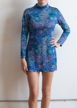 60's Blue Mod Mock Neck Mini Dress