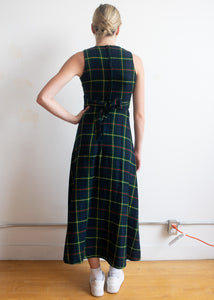 70's Wool Tartan Sleeveless Dress