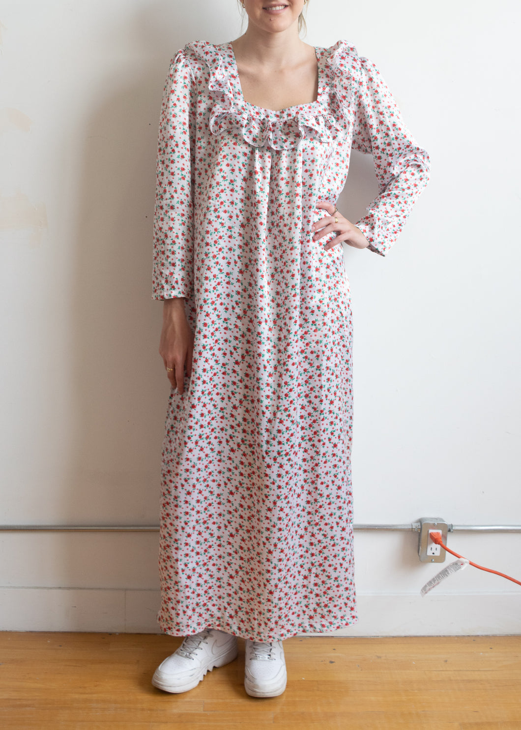 70's Floral Maxi Nightgown