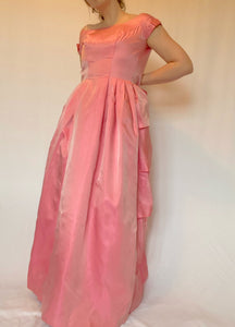 50's Pink Taffeta Gown