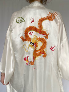 70's Golden Dragon Silk Robe