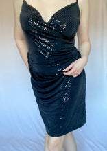 90's Black Sequin Cocktail Dress