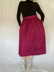 80's Purple Midi Skirt