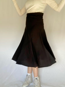 90's Black Midi Skirt