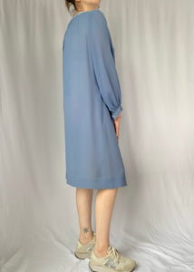 Vintage 70's Blue Semi-Sheer Dress