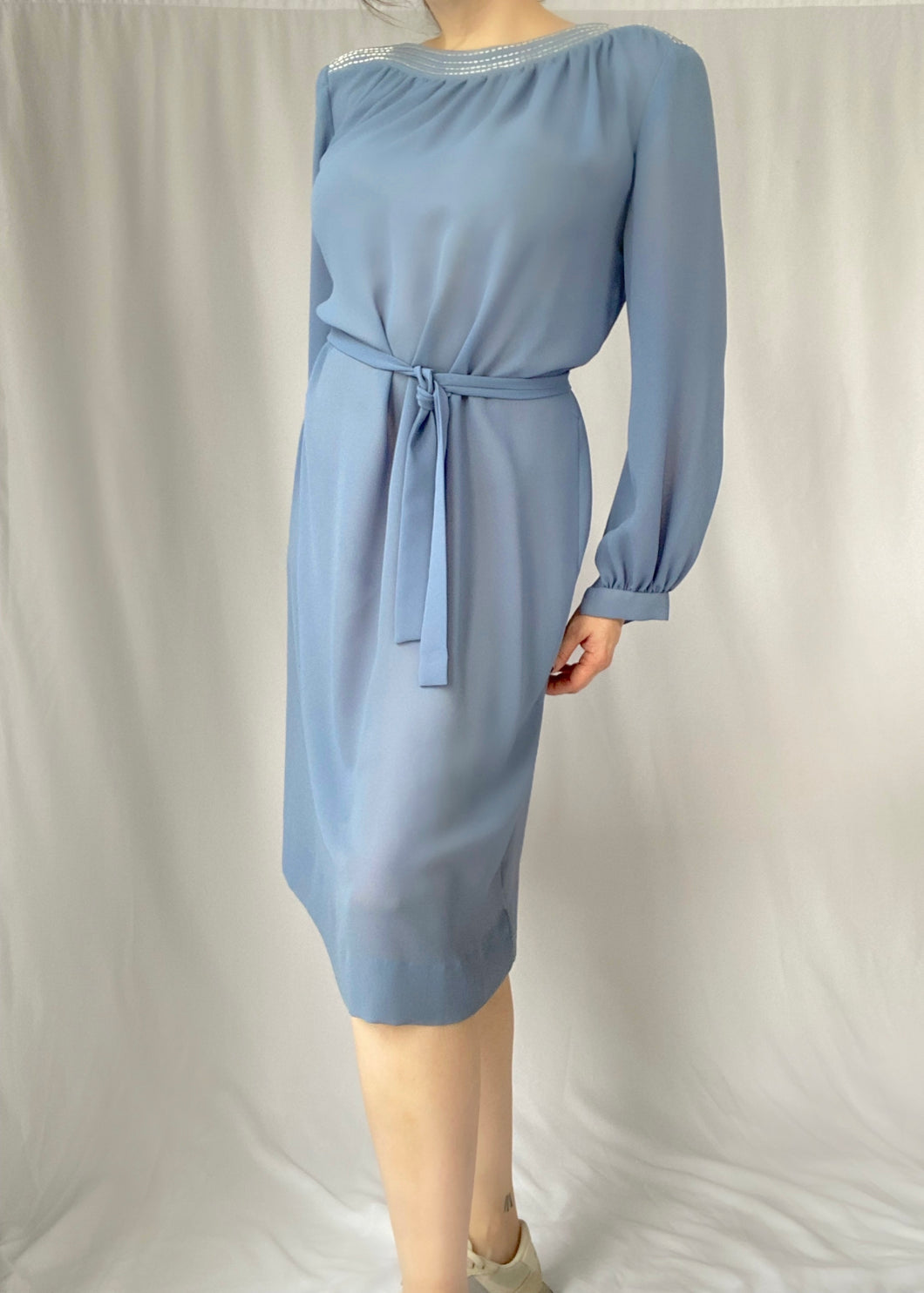 Vintage 70's Blue Semi-Sheer Dress