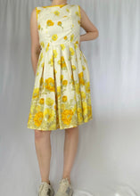 60's Yellow Floral A-Line Dress