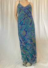 90's Blue Paisley Maxi Dress