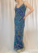 90's Blue Paisley Maxi Dress