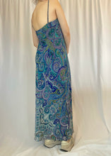 90's Blue Paisley Maxi Dress