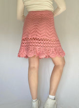 Pink Crochet Midi Skirt