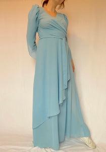 70's Powder Blue Maxi Dress
