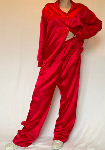 90's Red Pyjama Set