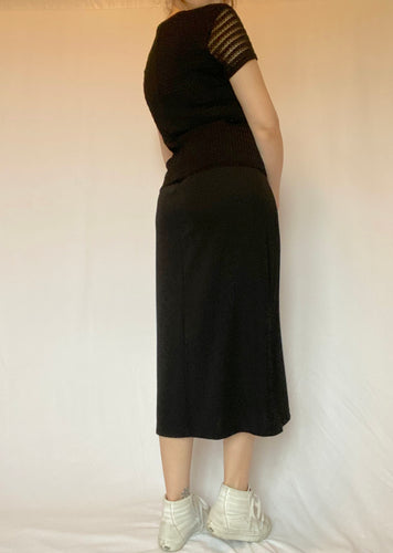 90's Black Mesh Overlay Dress