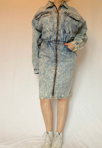 80's Acid Wash Denim Dress