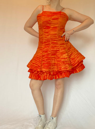 80's Orange Party Dress