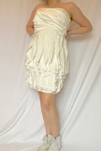 90's White Strapless Party Dress