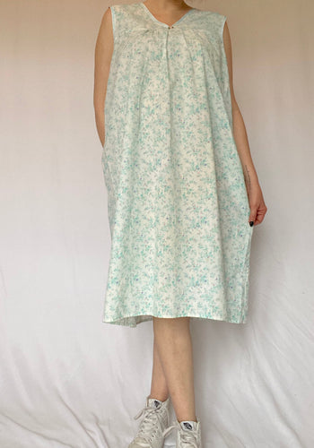 80's Floral Sleeveless Nightgown