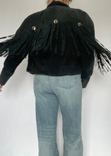 80's Black Suede Fringe Jacket