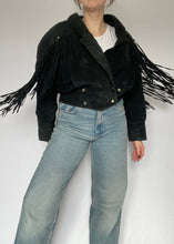 80's Black Suede Fringe Jacket