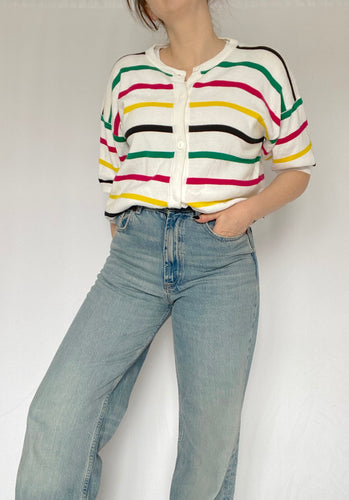 90's Striped Cardigan