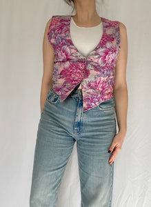 90's Pink Floral Vest