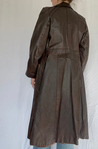 70's Brown Leather Trench