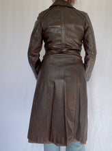 70's Brown Leather Trench