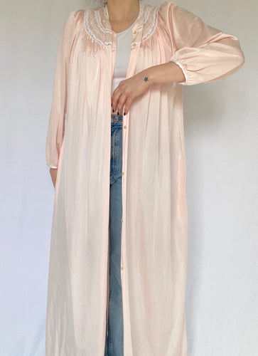 60's Pink Semi Sheer Robe