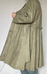 70's Grey Leather Trench