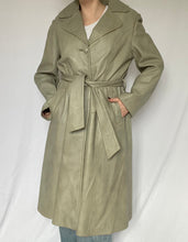70's Grey Leather Trench