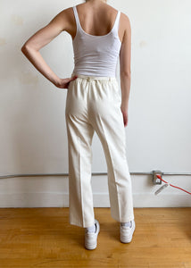 80's Ivory Belted Trousers